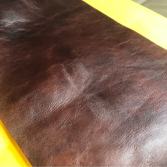 Marta Ray || Mustard Yellow and Leather Brown Tote Bag - Picture 13 of 15